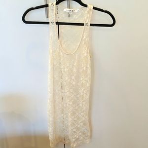 LAMB cream lace strechy tank top